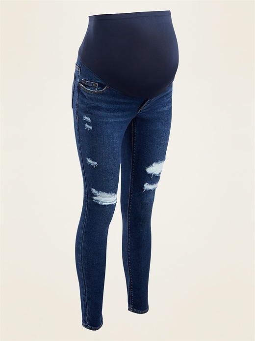 View large product image 1 of 1. Maternity Full-Panel Rockstar Super Skinny Jeans