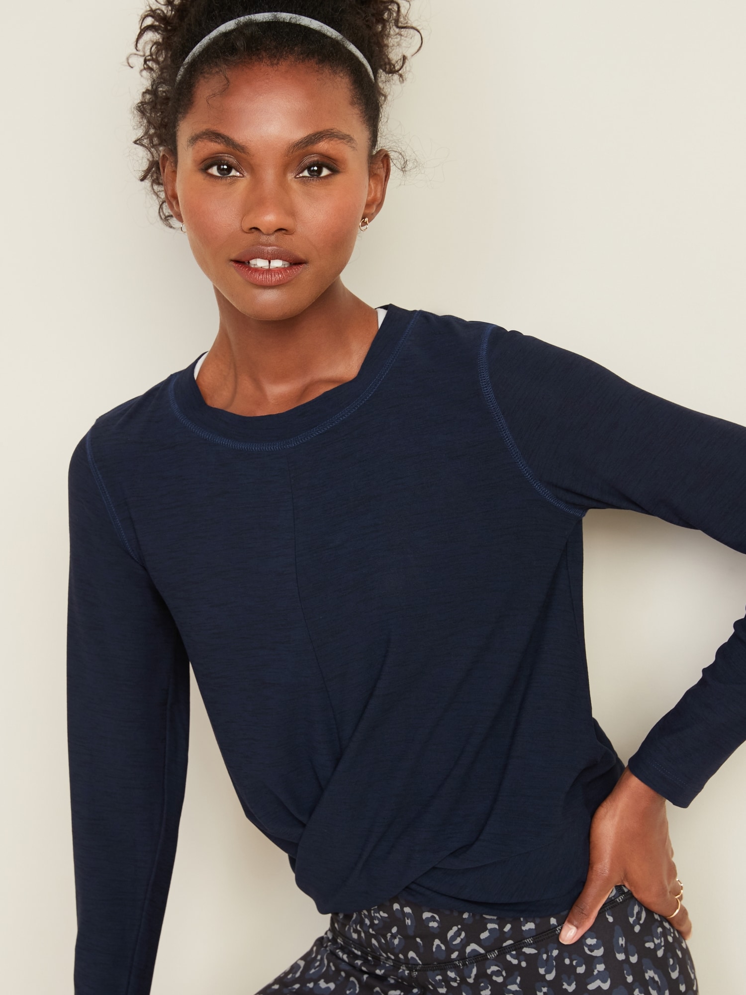 Relaxed Breathe ON Twist-Hem Cropped Top for Women | Old Navy