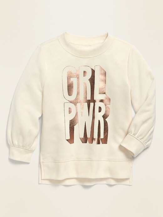View large product image 1 of 1. Graphic Balloon-Sleeve French Terry Sweatshirt for Toddler Girls