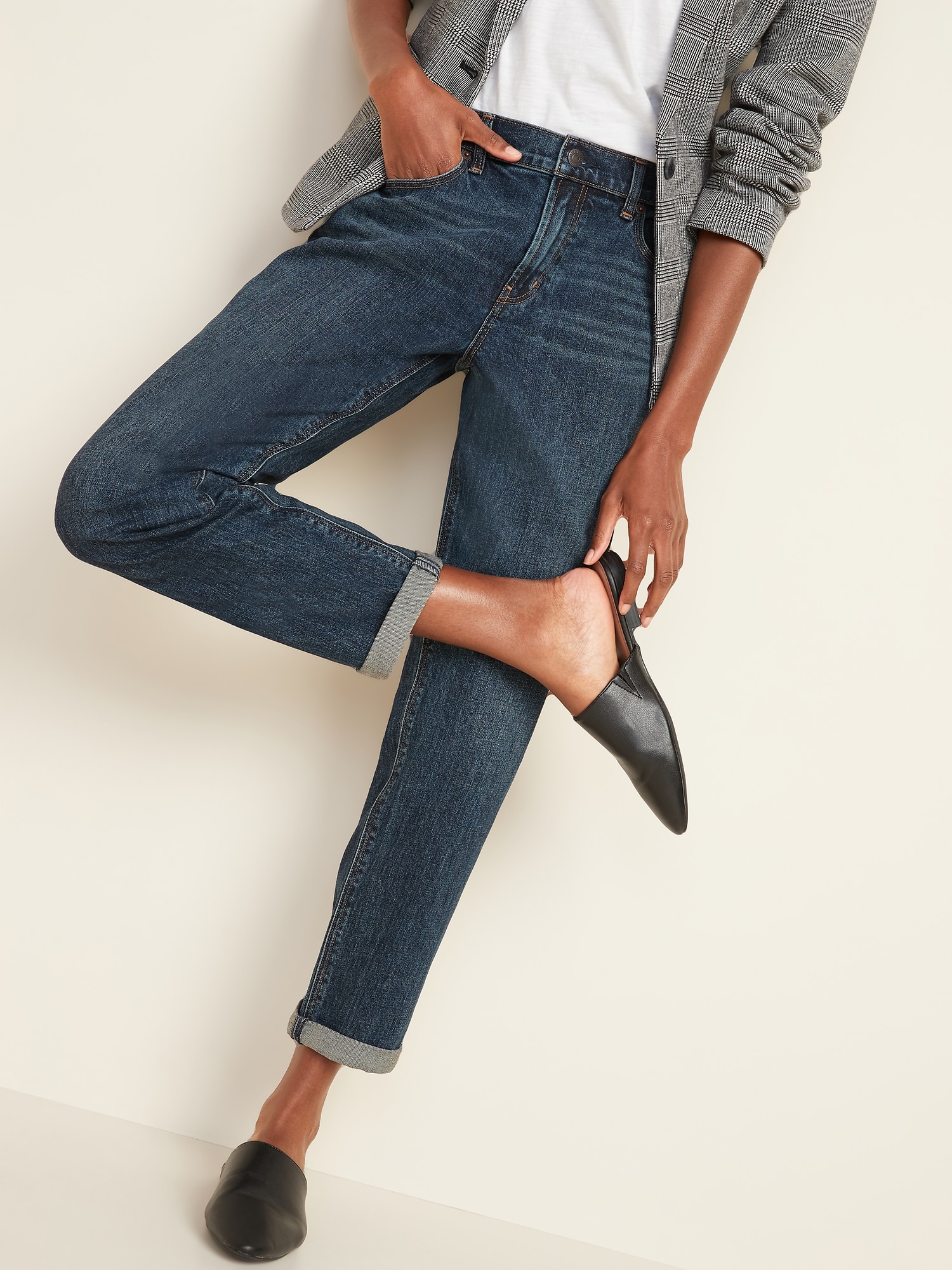 womens mid rise straight leg jeans