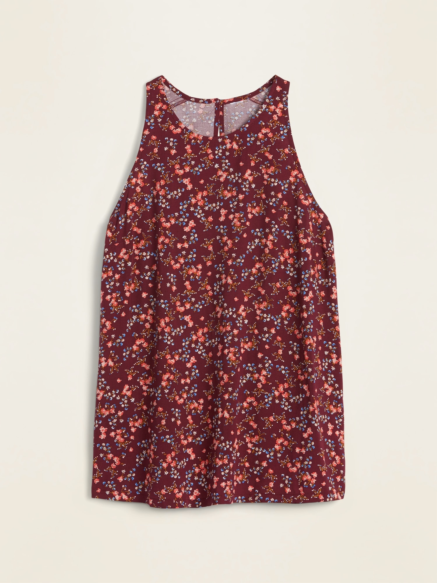 Printed High-Neck Sleeveless Blouse | Old Navy