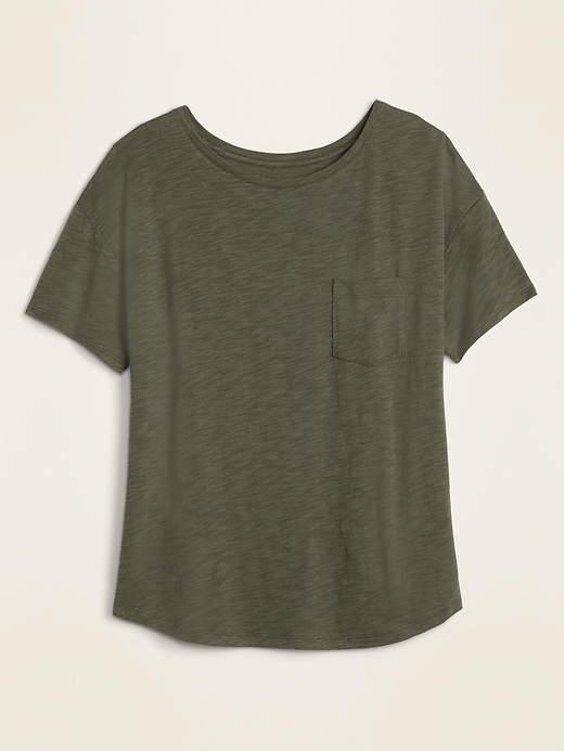 Loose Slub-Knit Easy Pocket T-Shirt for Women | Old Navy