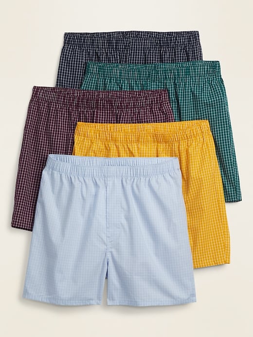 View large product image 1 of 1. Soft-Washed Poplin Boxers 5-Pack