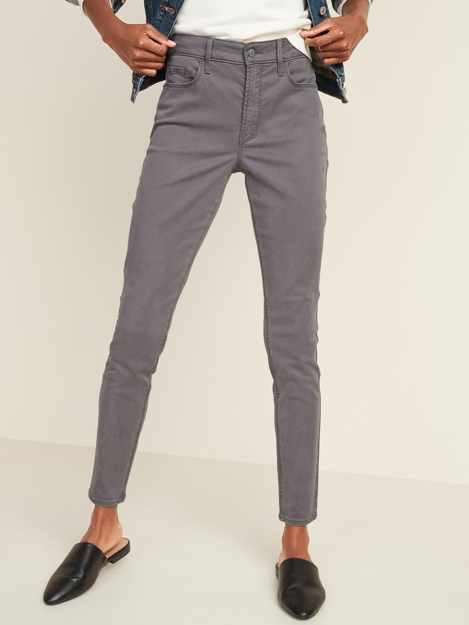 grey high waisted jeans womens