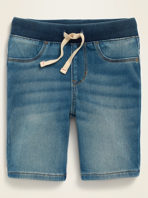 Old Navy Rib-Knit Waist Pull-On Bermuda Jean Shorts for Girls. 1