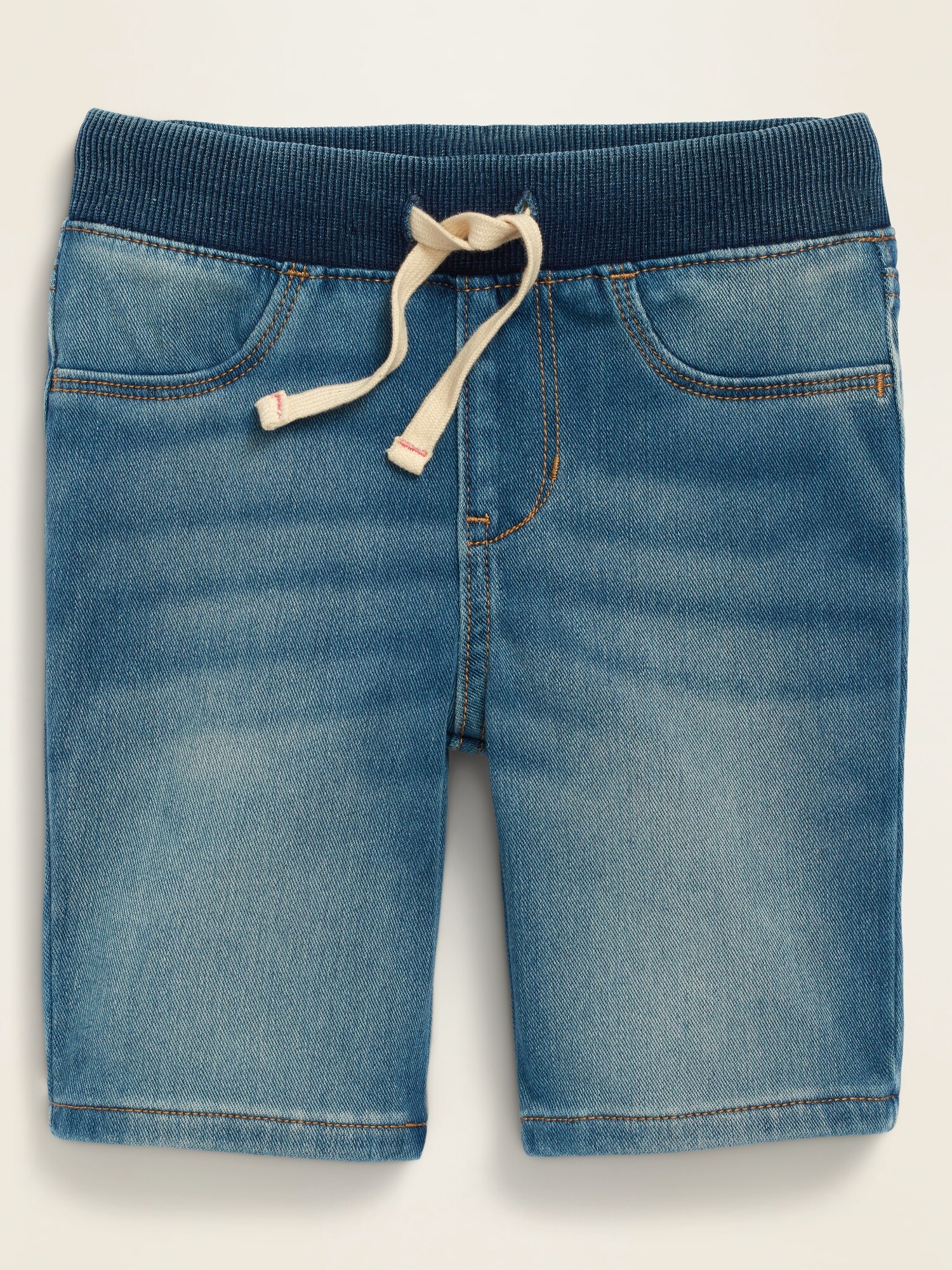 Rib-Knit Waist Pull-On Bermuda Jean Shorts for Girls | Old Navy