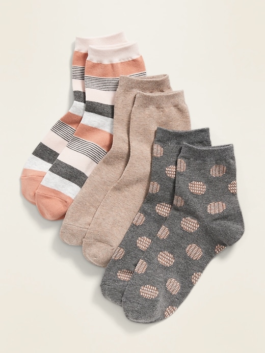 Old Navy Novelty Quarter Crew Socks 3Pack for Women 6092460320000