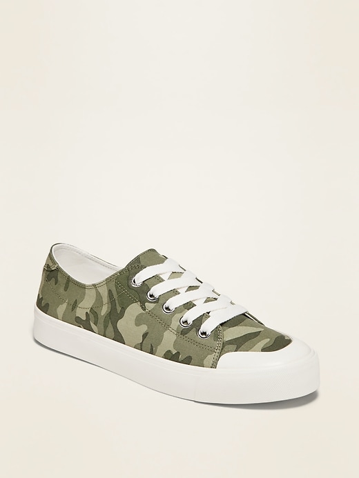 Image number 1 showing, Twill Platform Sneakers
