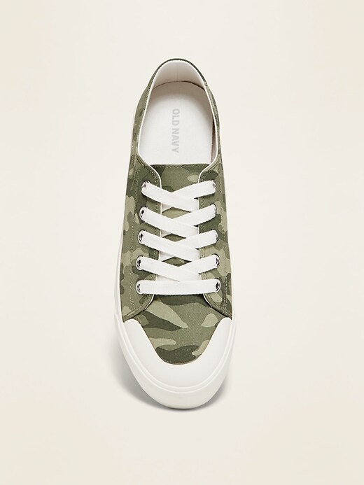 Image number 2 showing, Twill Platform Sneakers