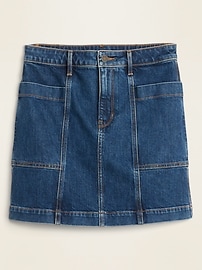 View large product image 3 of 3. High-Waisted Utility Pocket Jean Skirt for Women