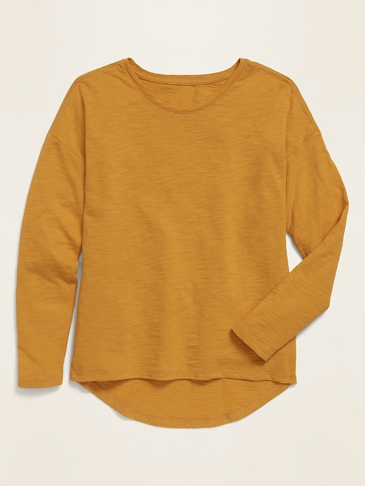 View large product image 1 of 1. Softest Long-Sleeve Slub-Knit Tee for Girls