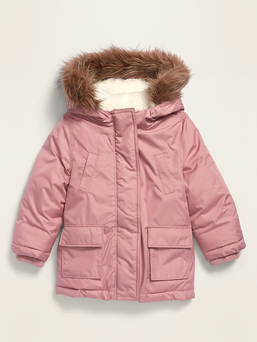 Old Navy Unisex Water-Resistant Faux-Fur-Trim Hooded Parka for Toddler. 1
