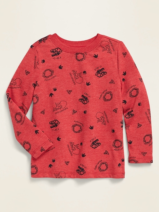 Old Navy Unisex Printed Long-Sleeve Tee for Toddler red. 1