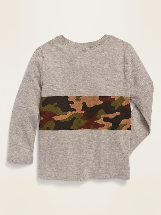 View large product image 2 of 2. Unisex Camo-Block Long-Sleeve Tee for Toddler