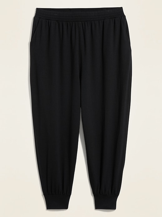 View large product image 1 of 1. High-Waisted Lightweight French Terry Plus-Size Jogger Pants