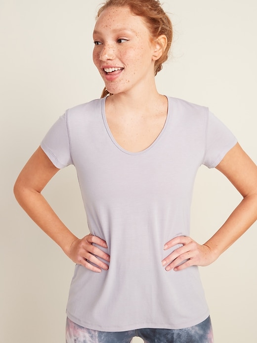 View large product image 1 of 3. UltraLite Scoop-Neck Performance Top