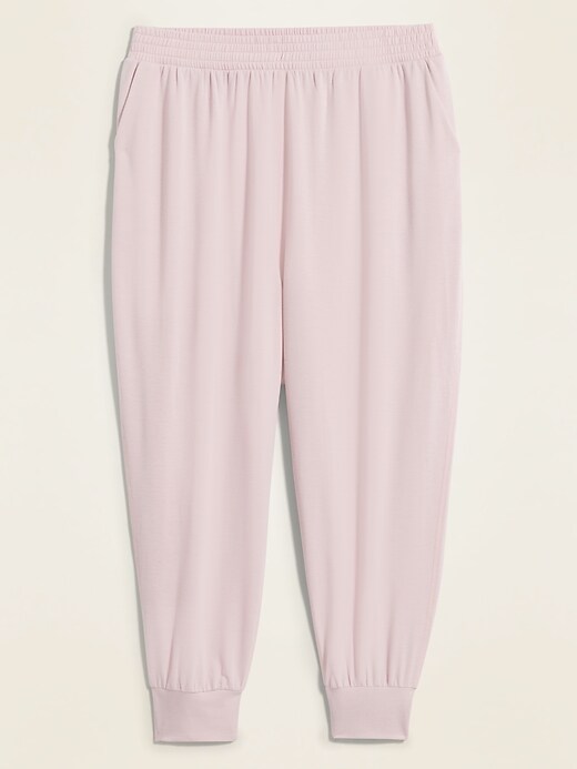 View large product image 1 of 1. High-Waisted Lightweight French Terry Plus-Size Jogger Pants
