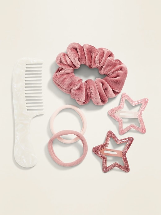 Hair Accessories 6Piece Set & Clear Zip Pouch for Girls Old Navy