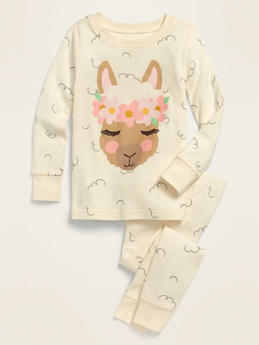 View large product image 1 of 1. Llama-Graphic Pajama Set for Toddler Girls & Baby