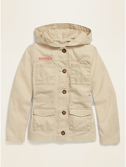 old navy hooded twill utility jacket