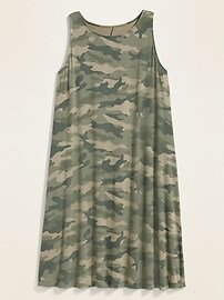 View large product image 3 of 3. Sleeveless Plus-Size Jersey Swing Dress