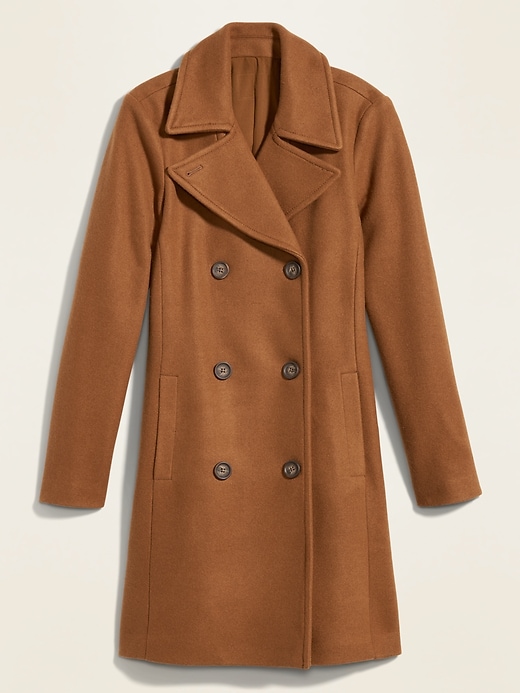 View large product image 1 of 1. Long Soft-Brushed Peacoat for Women