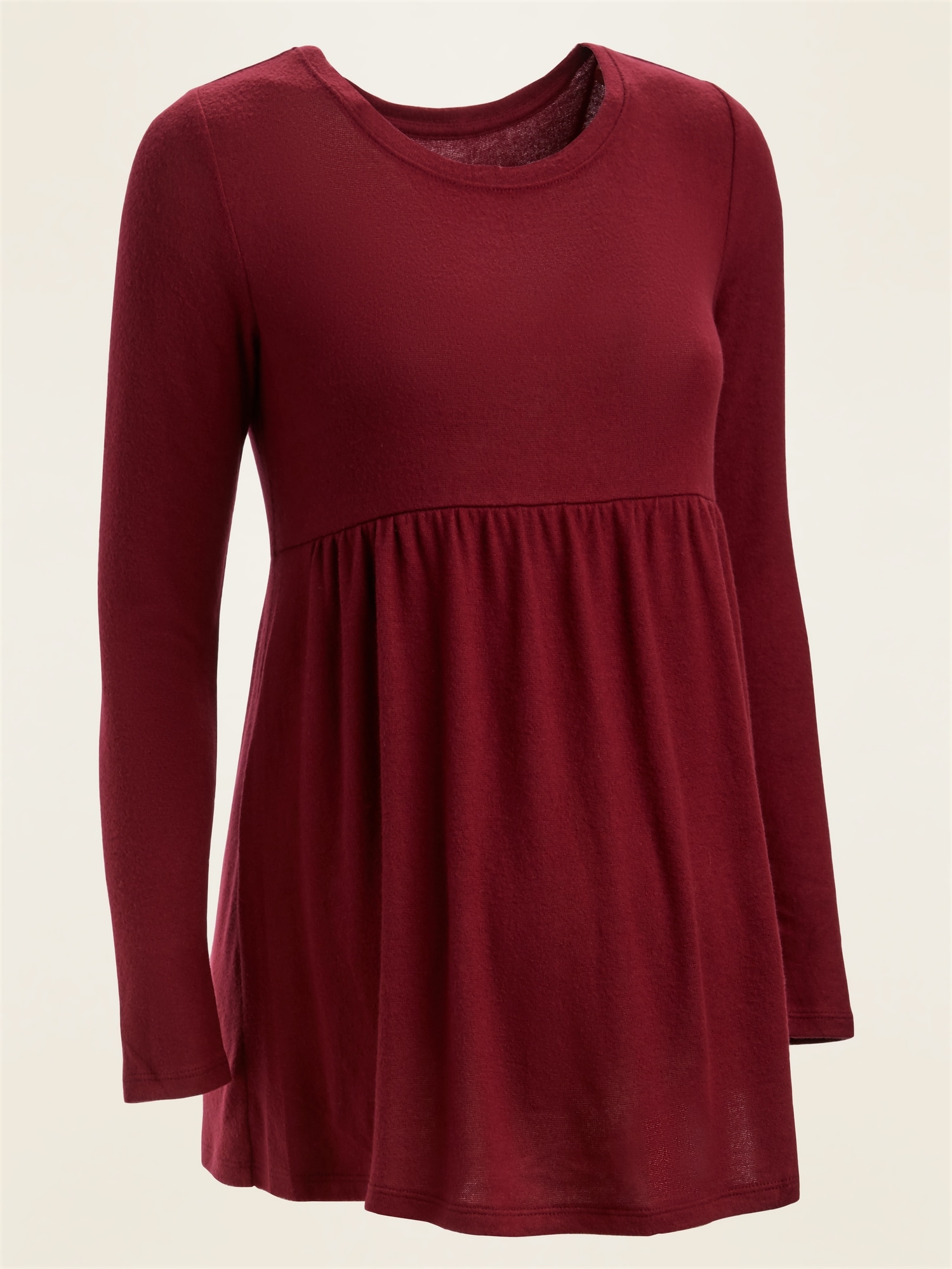 Maternity Plush-Knit Peplum-Hem Long-Sleeve Top | Old Navy