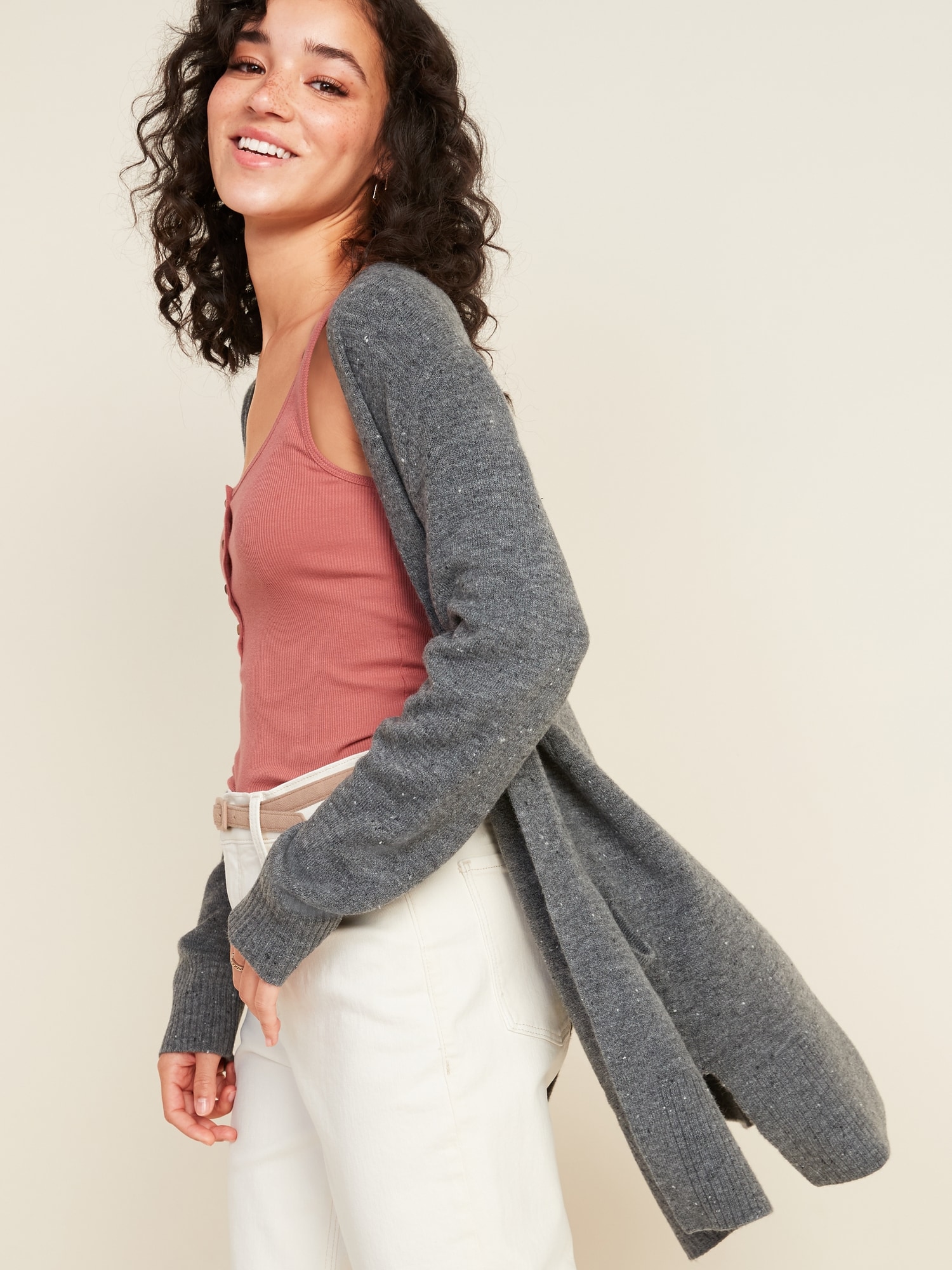 old navy open front longline sweater