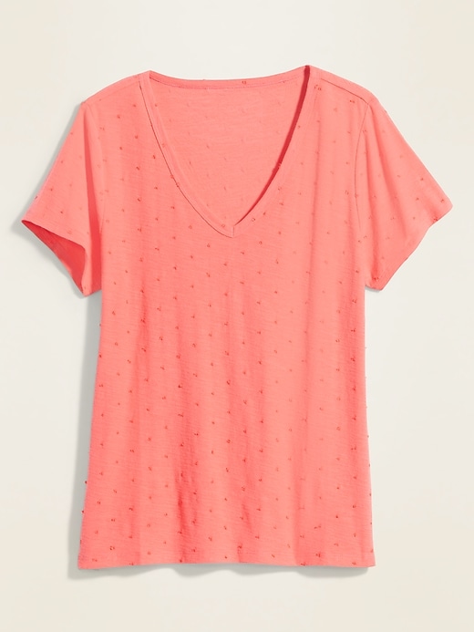 View large product image 2 of 2. EveryWear Clip-Dot Jersey Tee for Women