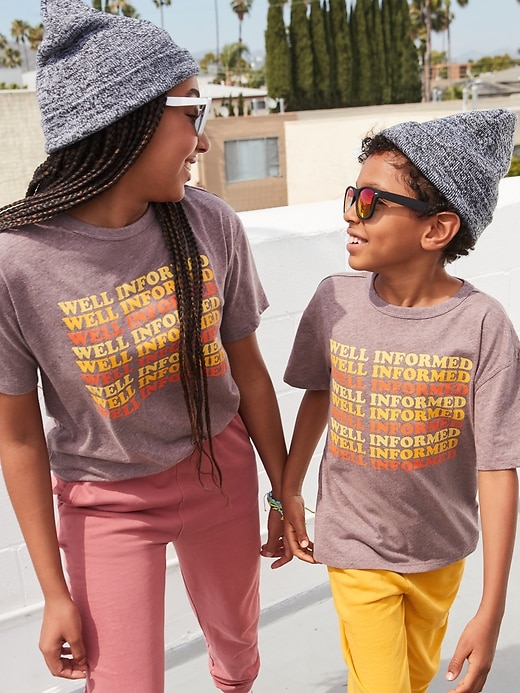 View large product image 1 of 2. Popsugar X Old Navy Graphic Drop-Tail Gender-Neutral Tee