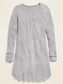 View large product image 3 of 3. Cozy Thermal-Knit Henley Nightgown