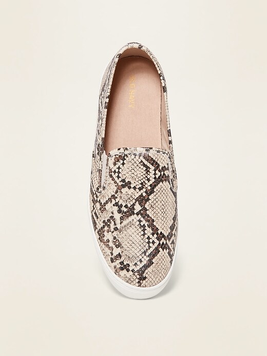 Image number 2 showing, Faux-Snakeskin Slip-On Sneakers