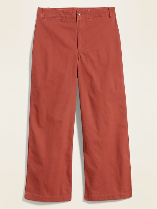 View large product image 2 of 2. High-Waisted Slim Wide-Leg Chinos for Women