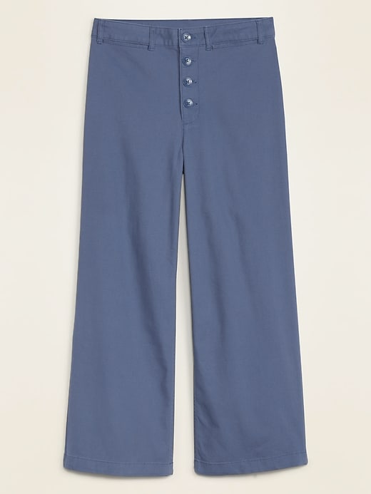 View large product image 2 of 2. Extra High-Waisted Button-Fly Crop Wide-Leg Pants