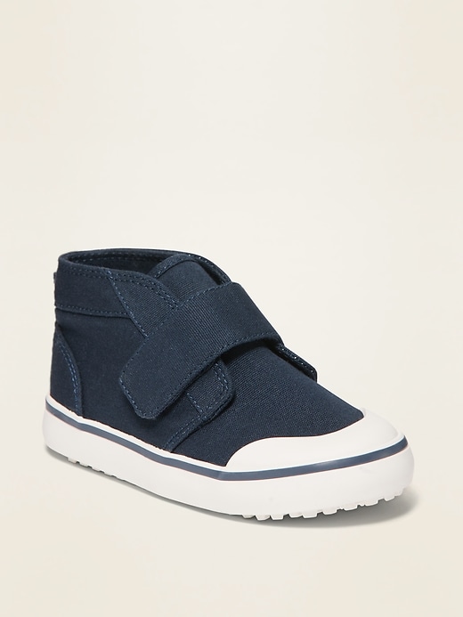 View large product image 1 of 4. Unisex Navy Canvas Chukka Sneakers for Toddler