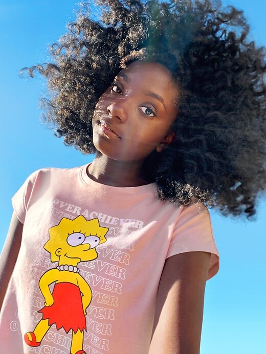 View large product image 1 of 3. POPSUGAR x Old Navy "Overachiever" Lisa Simpson&#153 Cropped Tee