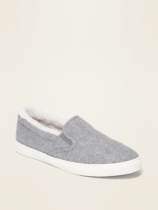 Image number 1 showing, Sherpa-Lined Slip-On Sneakers