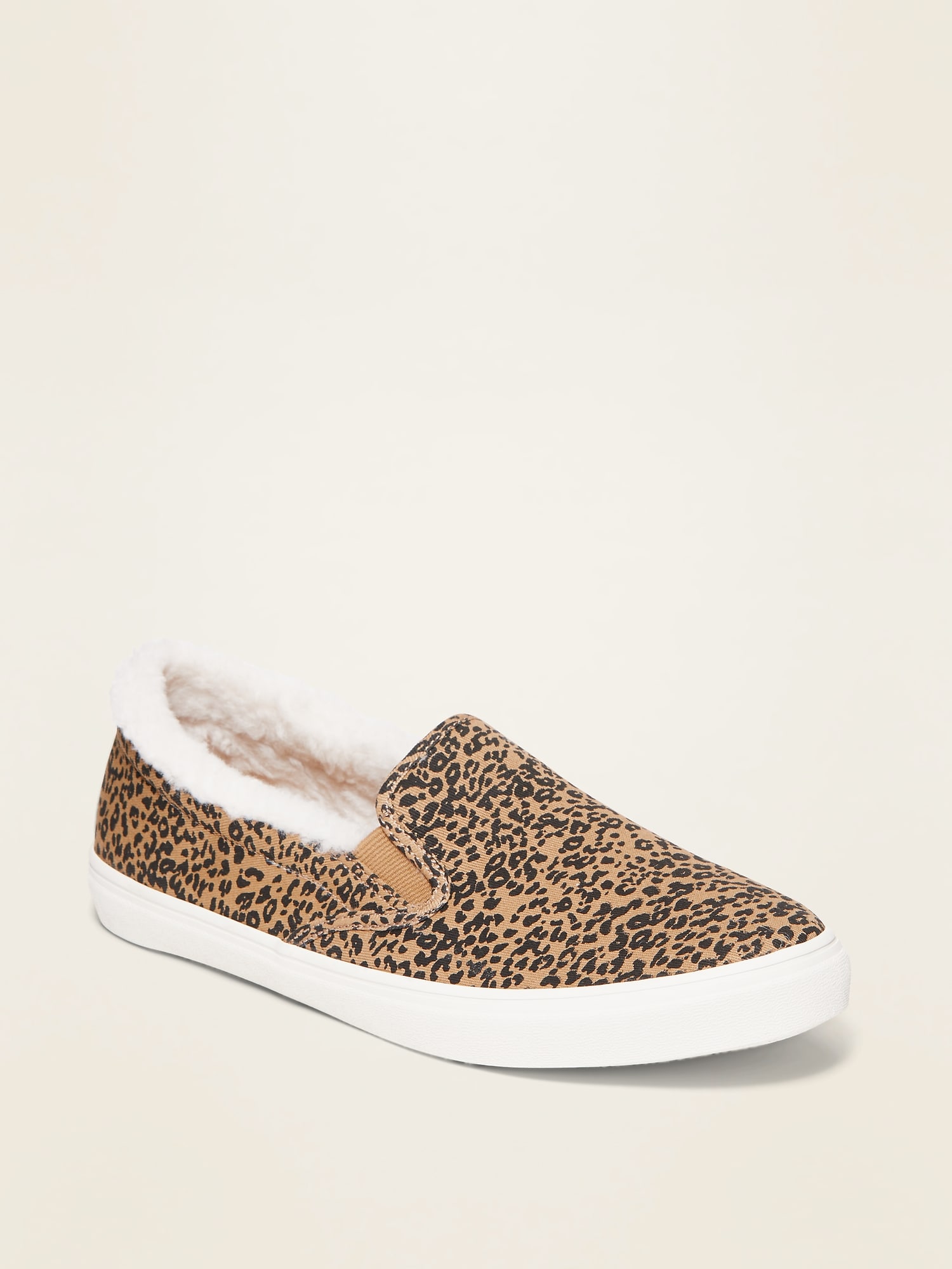 Textured Sherpa-Lined Slip-Ons