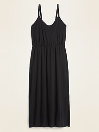 View large product image 3 of 3. Waist-Defined Slub-Knit Cami Plus-Size Maxi Dress