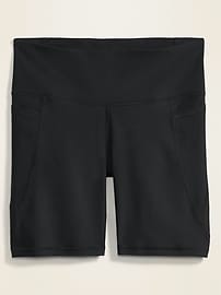 View large product image 3 of 3. High-Waisted PowerSoft Side-Pocket Plus-Size Biker Shorts -- 8-inch inseam
