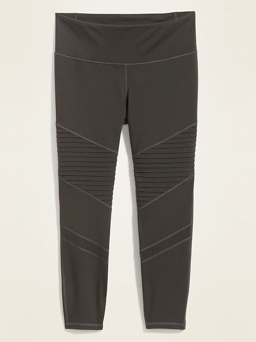 View large product image 2 of 2. High-Waisted Elevate Moto Plus-Size 7/8-Length Leggings