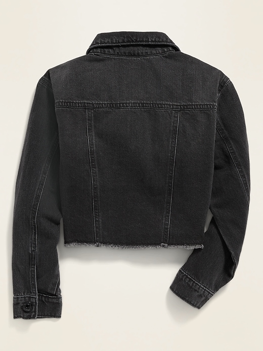 View large product image 2 of 2. POPSUGAR x Old Navy Cropped Black-Wash Jean Jacket