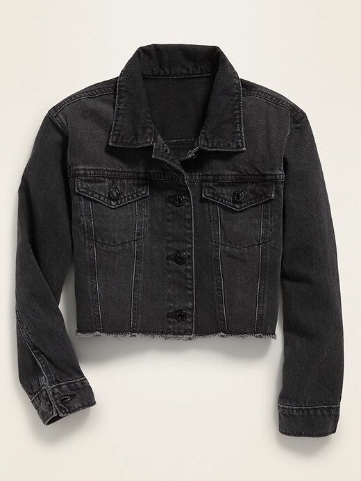 View large product image 1 of 2. POPSUGAR x Old Navy Cropped Black-Wash Jean Jacket