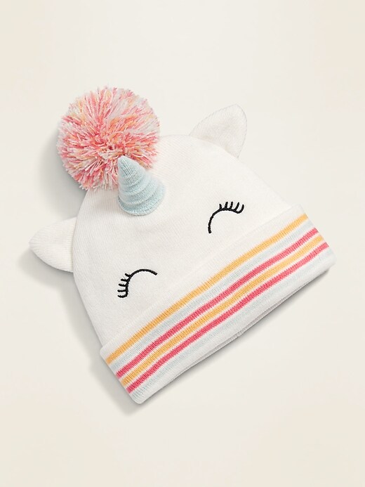 View large product image 1 of 1. Unicorn-Critter Beanie for Toddler Girls