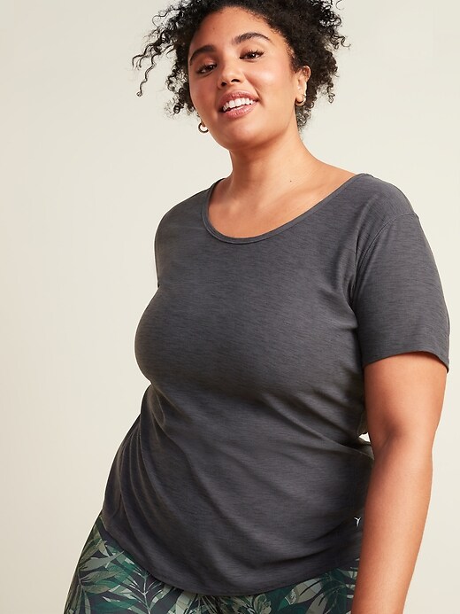 View large product image 2 of 2. Breathe ON Keyhole-Back Plus-Size Performance Top