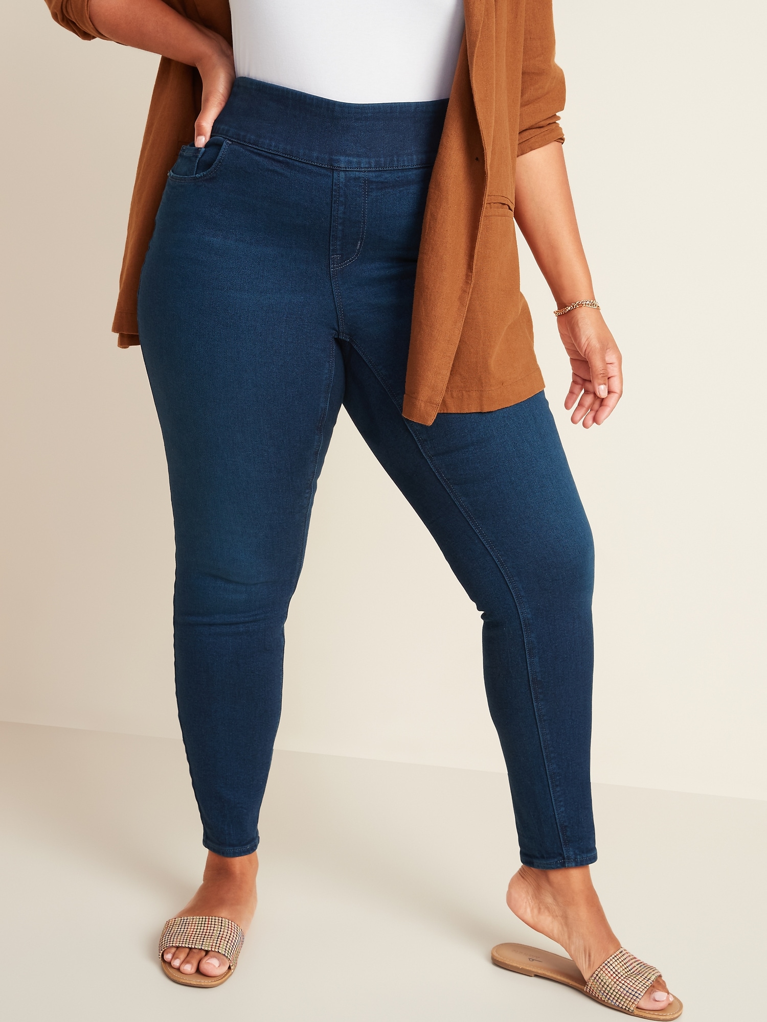 High-Waisted Plus-Size Rockstar Jeggings