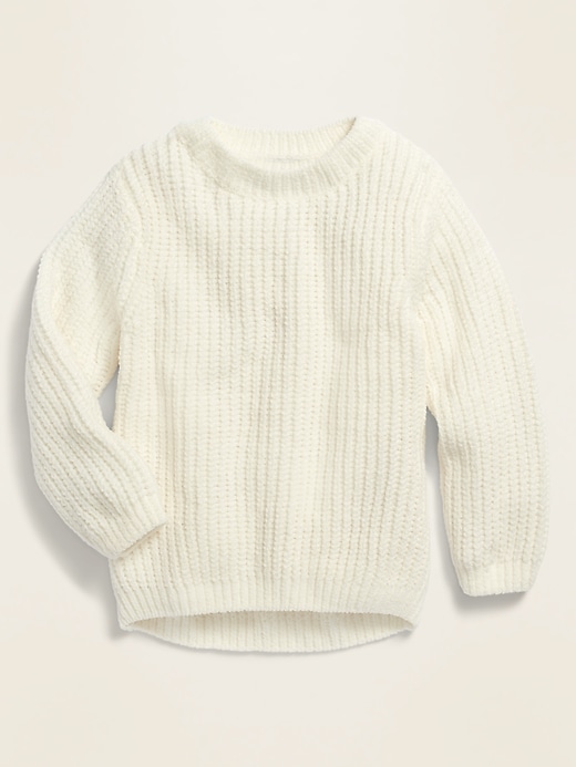 View large product image 1 of 1. Shaker-Stitch Crew-Neck Sweater for Toddler Girls