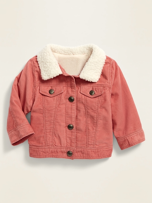 View large product image 1 of 1. Unisex Corduroy Sherpa-Collar Trucker Jacket for Baby