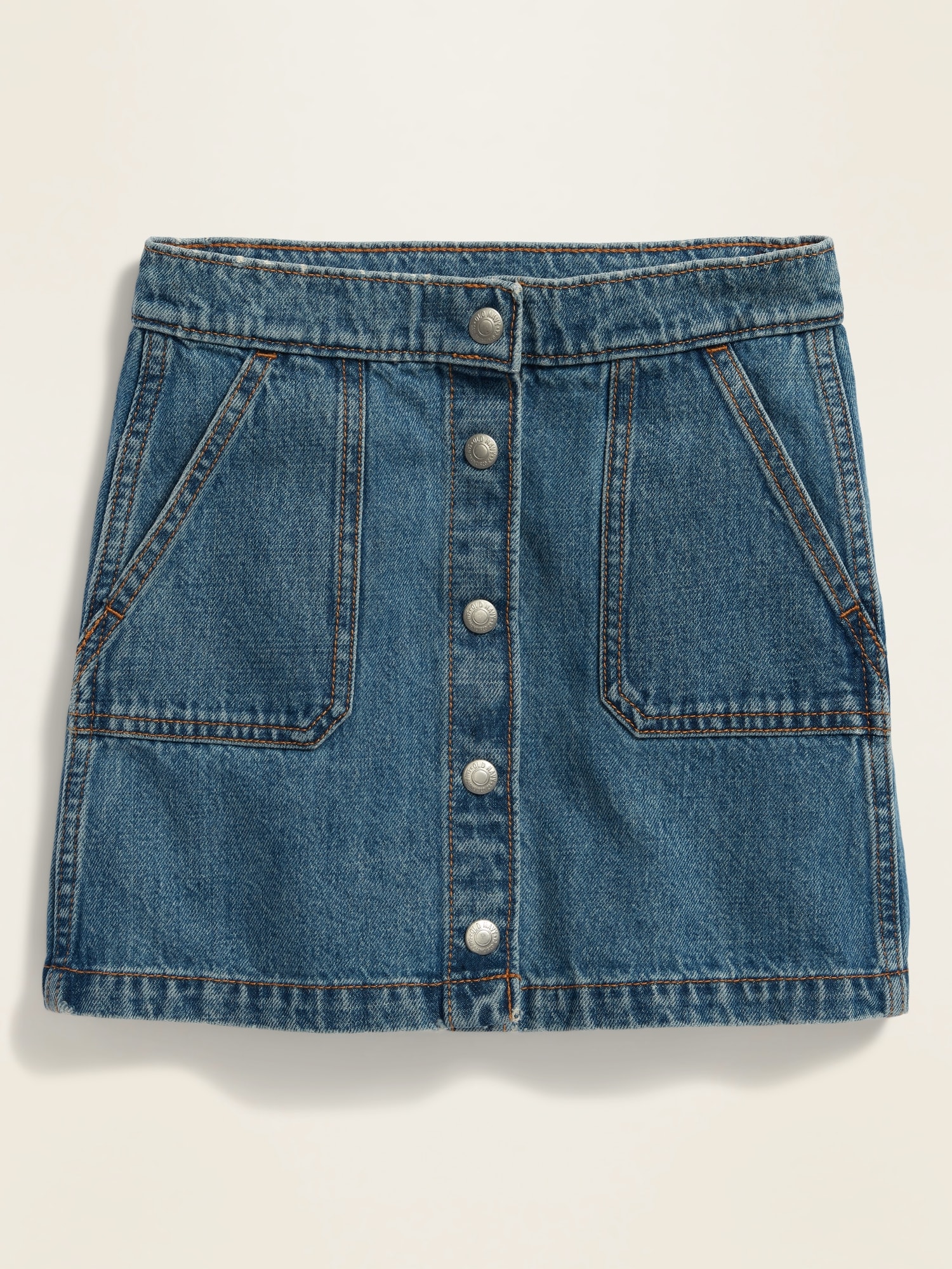 High-Waisted Snap-Front Jean Skirt for Girls | Old Navy