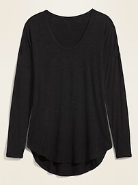 View large product image 3 of 3. Loose Luxe Slub-Knit Tunic Tee